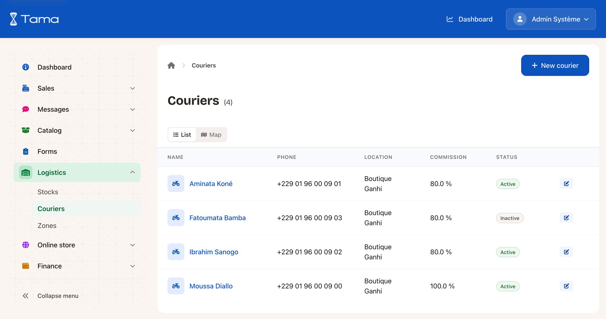Your couriers deliver, Tama counts the cash