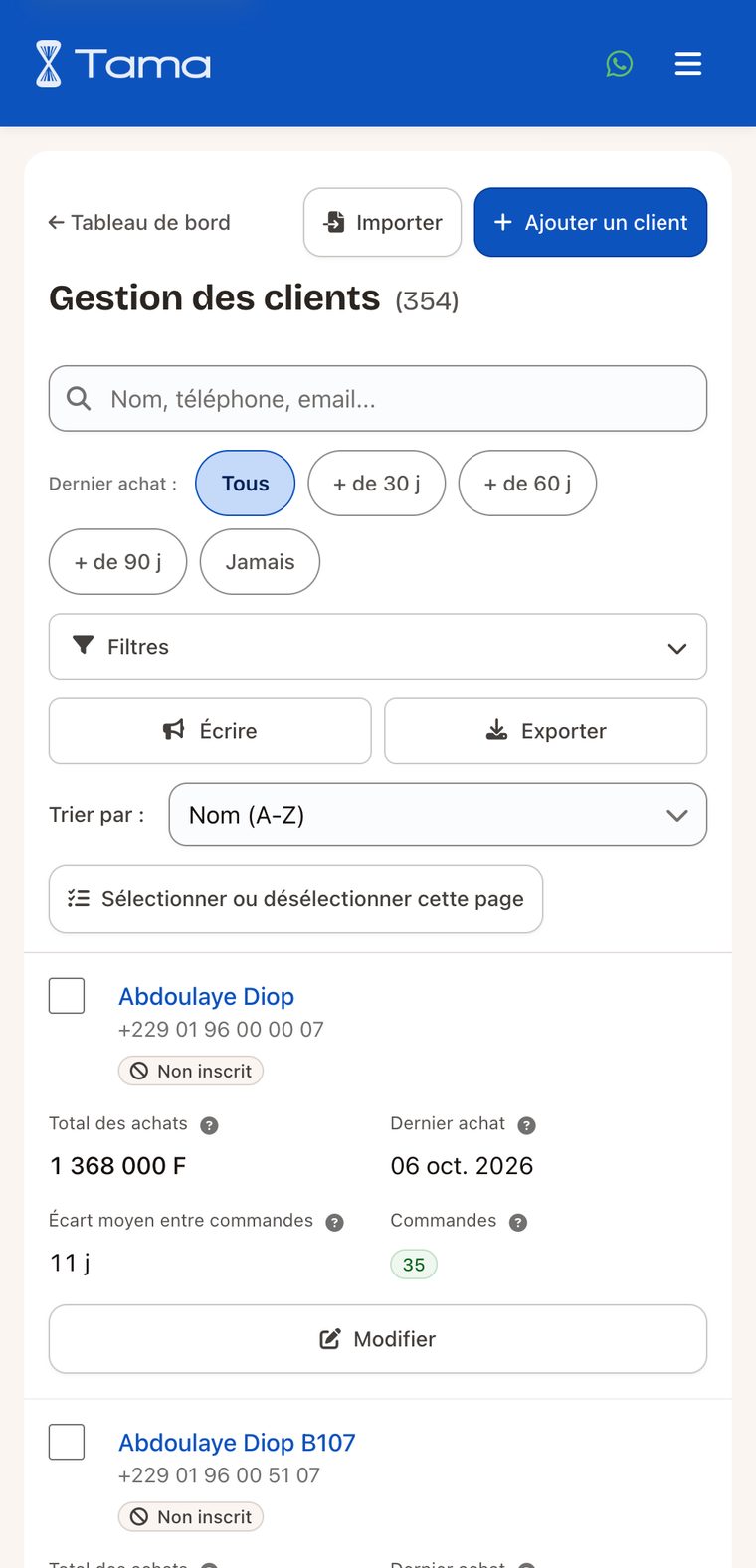Vous savez qui achète, combien et depuis quand