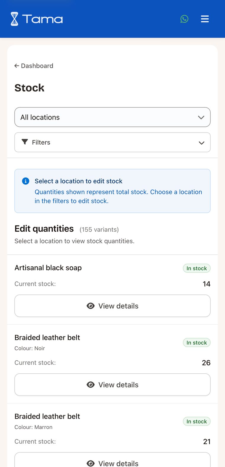 Your stock updates itself, with every sale